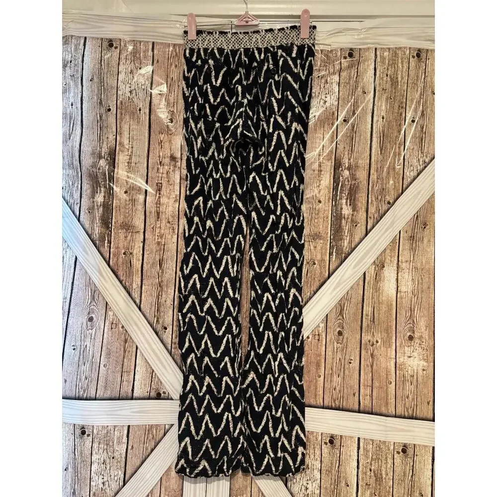 Womens Cali 1850‎ sz S beachy boho blue linen blend pant #322